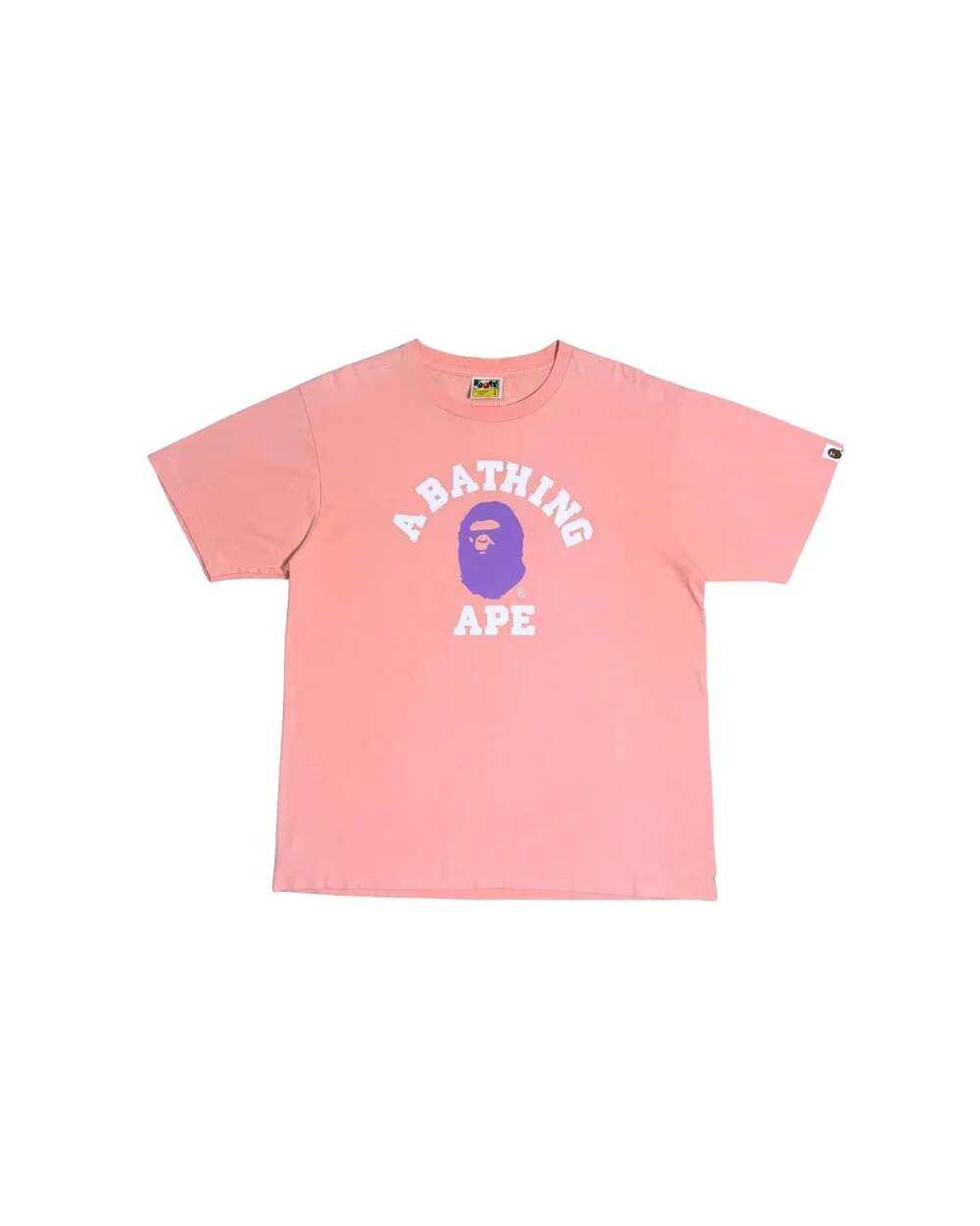 A Bathing Ape College Tee Pink Purple Logo T-shirt